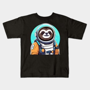 Sloth Astronaut Illustration Kids T-Shirt